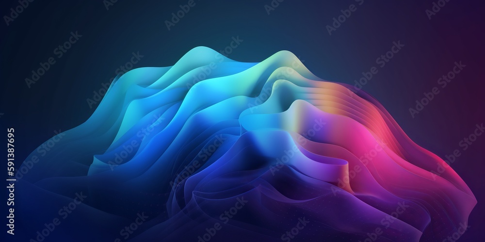 Obraz premium Blend gradient bend background for digital wallpaper design. Space background. Vibrant gradient mesh. Bright modern texture. Abstract lines background. Minimal style. Trendy color wave.