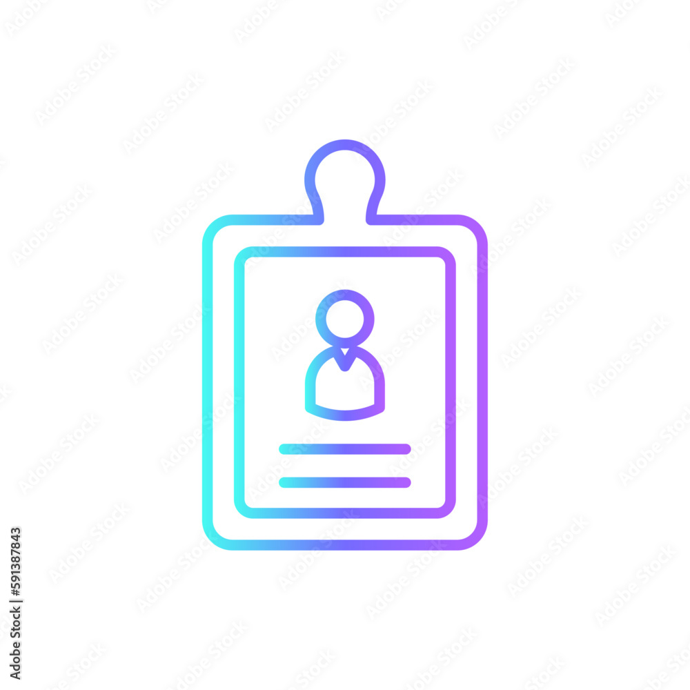 ID card office and business Icons with purple blue outline style. identity, id, business, card, name, office, badge. Vector Illustration ID card office and business Icons with purple blue outline style. identity, id, business, card, name, office, badge. Vector Illustration