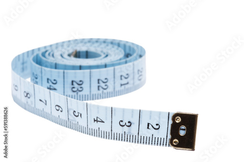 tailor's tape measure rolled up on a transparent background 