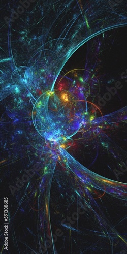 3D rendering abstract multicolor fractal background