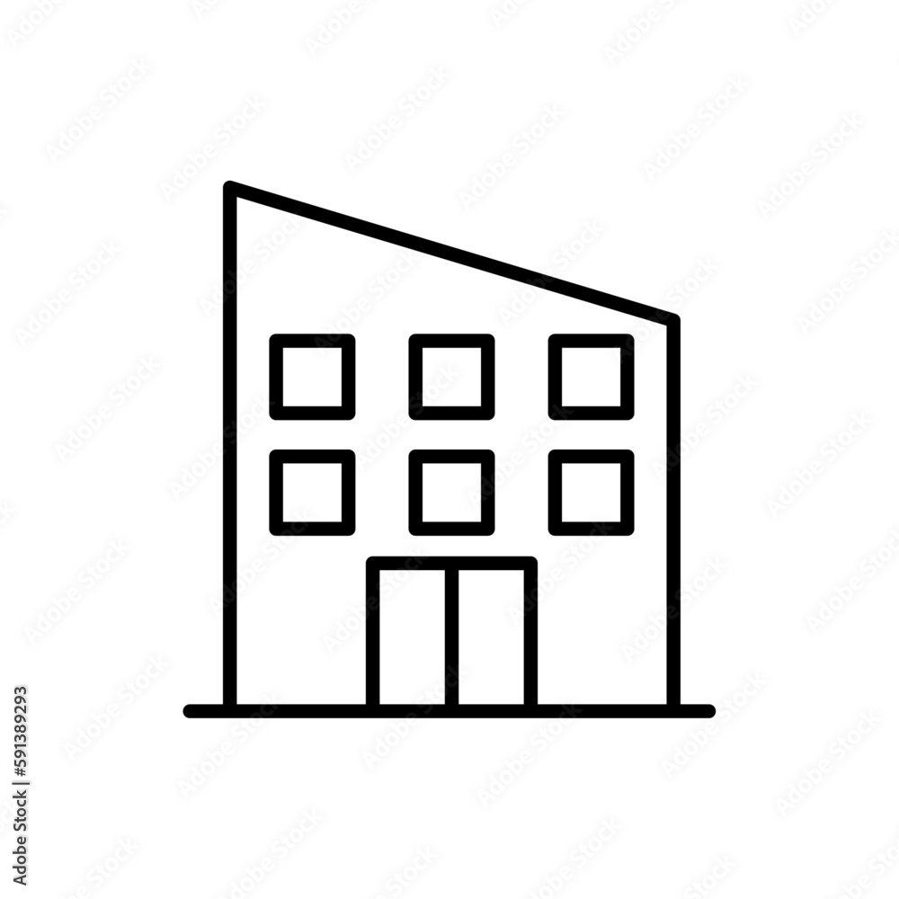 Office building office and business icons with black outline style. urban, home, house, bank, business, sign, residential. Vector Illustration Office building office and business icons with black outline style. urban, home, house, bank, business, sign, residential. Vector Illustration