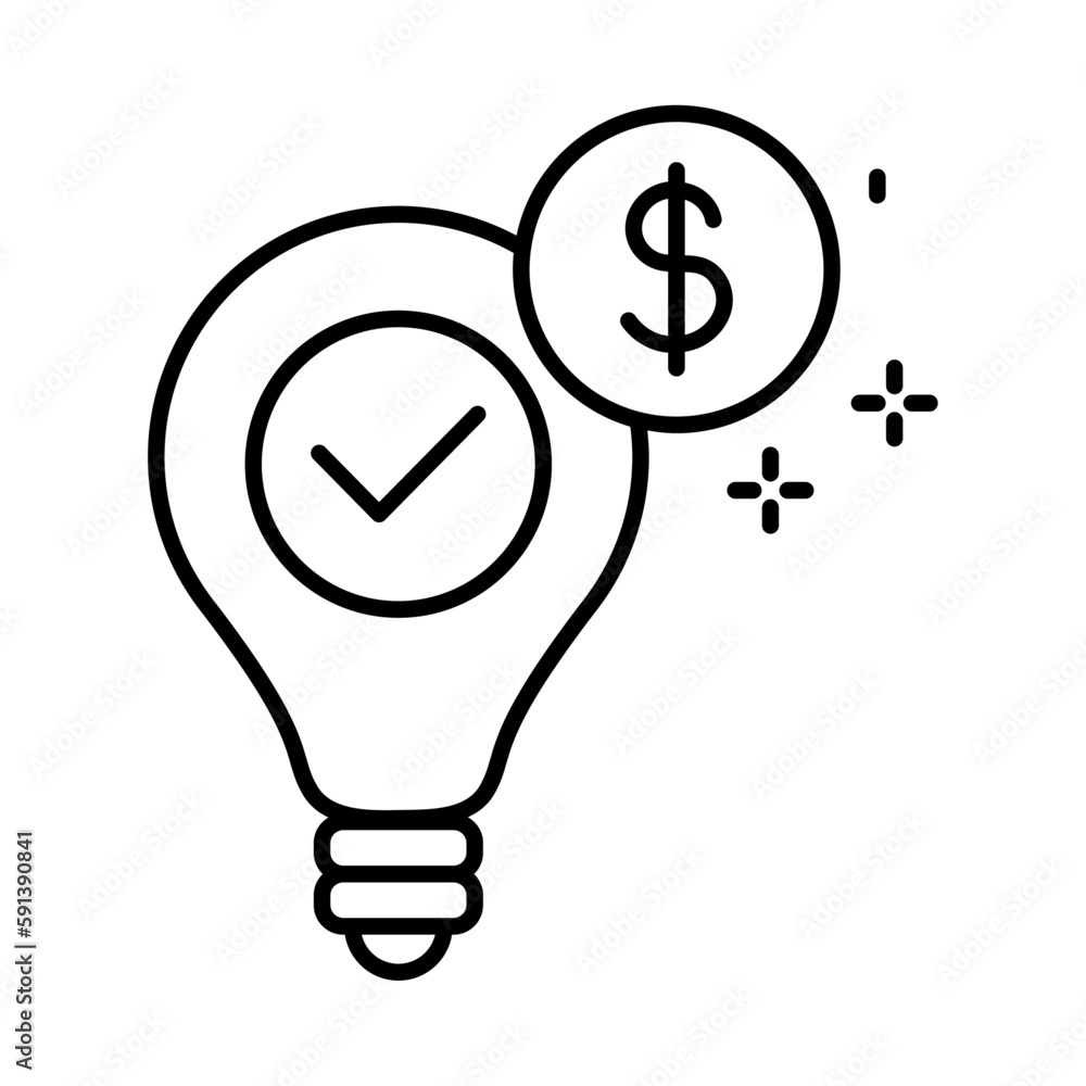 Idea finance icons with black outline style. lightbulb, power, design, bright, technology, energy. Vector Illustration Idea finance icons with black outline style. lightbulb, power, design, bright, technology, energy. Vector Illustration