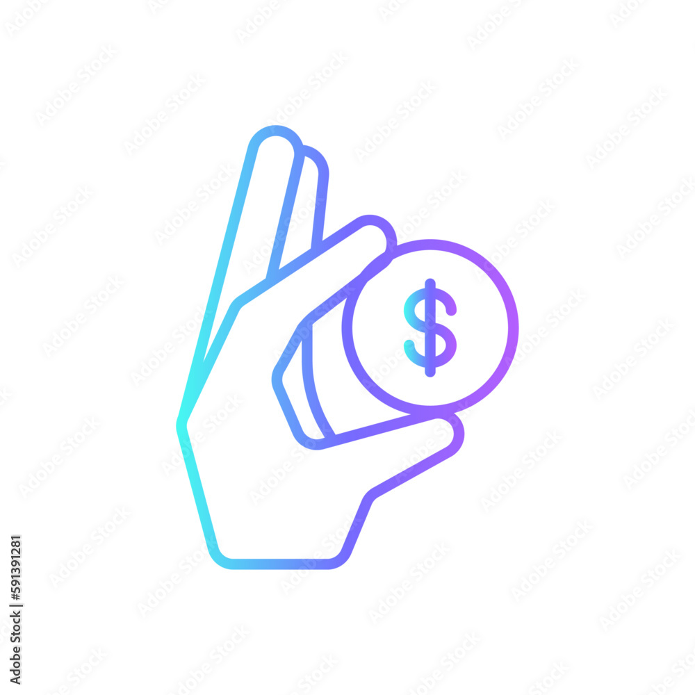 Coin finance icons with purple blue outline style. tax, market, income, web, pay, graphic, credit. Vector Illustration Coin finance icons with purple blue outline style. tax, market, income, web, pay, graphic, credit. Vector Illustration