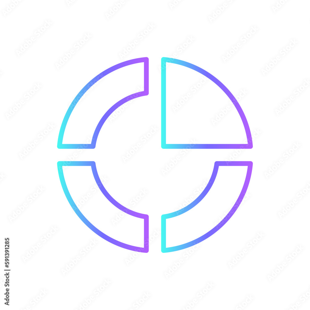 Pie chart finance icons with purple blue outline style. sign, design, report, data, line, element, infographic. Vector Illustration Pie chart finance icons with purple blue outline style. sign, design, report, data, line, element, infographic. Vector Illustration
