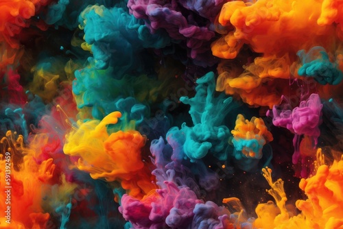 Colorful Exploding Clouds of Color Underwater Oil Colors Seamless Repeating Repeatable Texture Pattern Tiled Tessellation Background Image   © DigitalFury