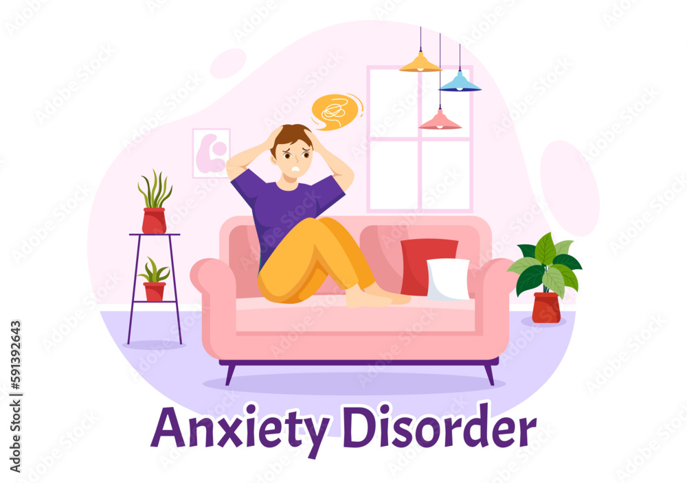 Anxiety Disorder Illustration with Frustrated Person, Nervous Problem and Confusion in Flat Cartoon Depression or Mental Health Hand Drawn Templates Anxiety Disorder Illustration with Frustrated Person, Nervous Problem and Confusion in Flat Cartoon Depression or Mental Health Hand Drawn Templates