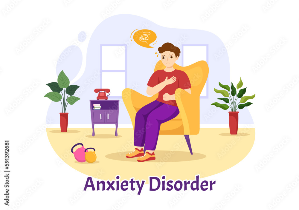 Anxiety Disorder Illustration with Frustrated Person, Nervous Problem and Confusion in Flat Cartoon Depression or Mental Health Hand Drawn Templates Anxiety Disorder Illustration with Frustrated Person, Nervous Problem and Confusion in Flat Cartoon Depression or Mental Health Hand Drawn Templates