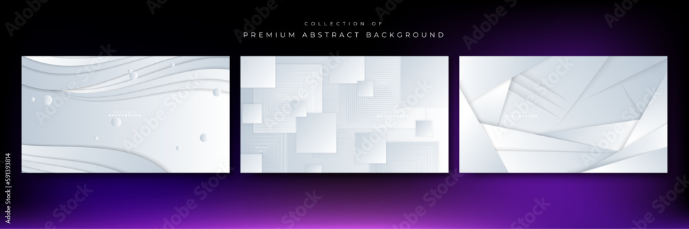 Obraz premium Vector white grey gray gradient dynamic abstract lines background