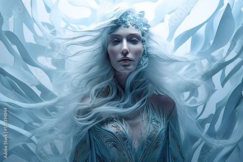 Ice Queen. Generative AI, non-existent person.