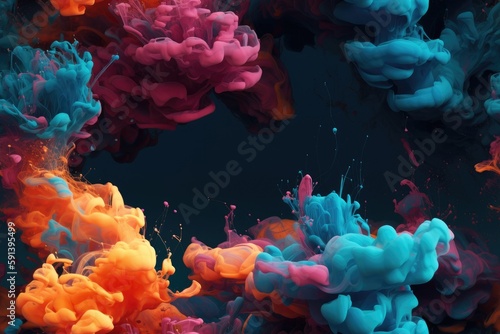 Colorful Exploding Clouds of Color Underwater Oil Colors Seamless Repeating Repeatable Texture Pattern Tiled Tessellation Background Image 