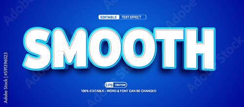 Smooth 3d editable text effect vector template 