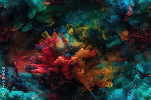 Colorful Exploding Clouds of Color Underwater Oil Colors Seamless Repeating Repeatable Texture Pattern Tiled Tessellation Background Image 