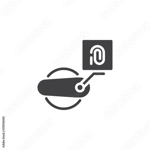 Fingerprint car lock vector icon