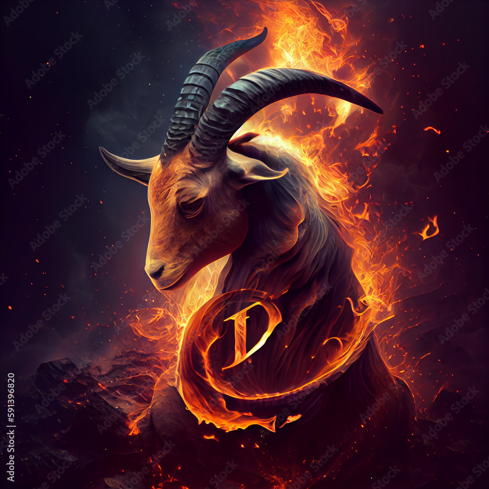 The zodiac sign Capricorn of is in a fiery environment, fire and energy