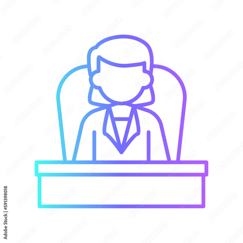 Boss business people icons with purple blue outline style. outline, company, worker, female, meeting, job, staff. Vector Illustration Boss business people icons with purple blue outline style. outline, company, worker, female, meeting, job, staff. Vector Illustration