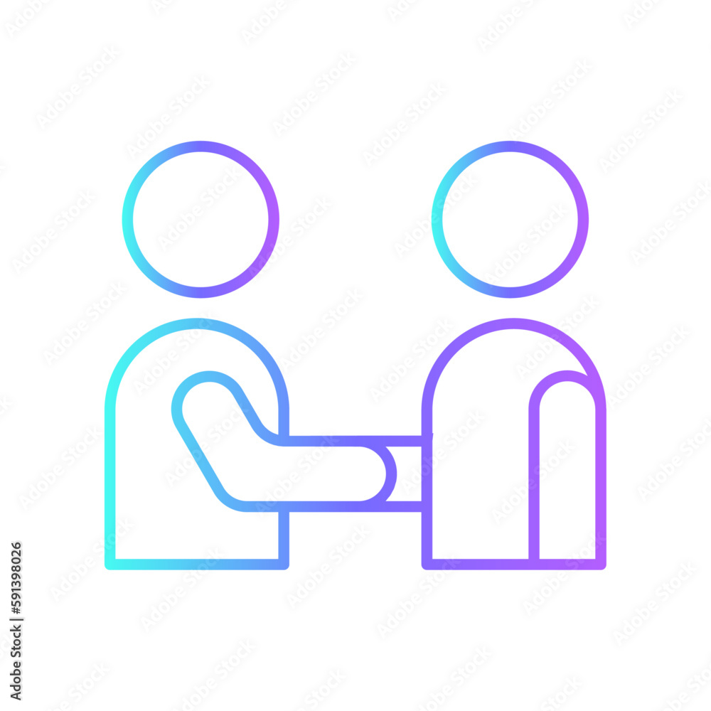 Deal Business business people icons with purple blue outline style. cooperation, success, teamwork, professional, thin, businessman, concept. Vector Illustration Deal Business business people icons with purple blue outline style. cooperation, success, teamwork, professional, thin, businessman, concept. Vector Illustration