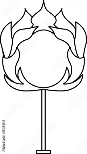 vector illustration of the ring of fire, circus accessories, circus equipment, doodle and sketch