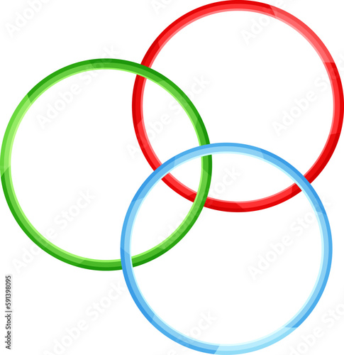 bright vector illustration gymnastic rings, juggling rings, circus accessories, circus equipment