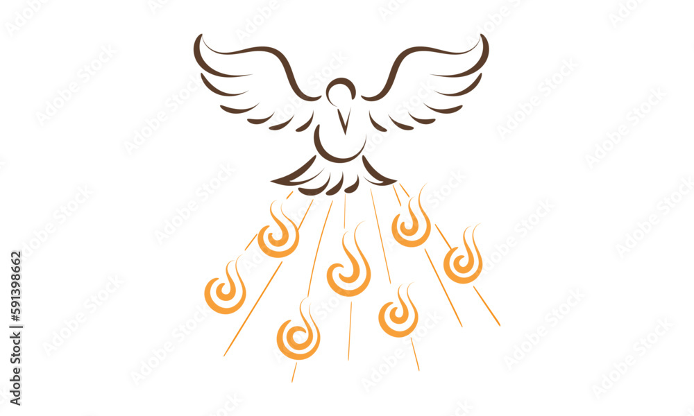 Pentecost poster design for print or use as card, flyer or T shirt Pentecost poster design for print or use as card, flyer or T shirt