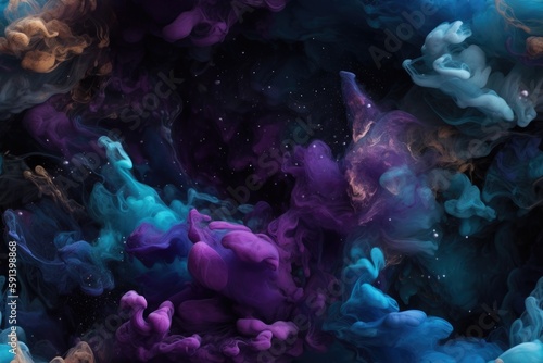 Purple and Blue Exploding Clouds of Color Underwater Oil Colors Seamless Repeating Repeatable Texture Pattern Tiled Tessellation Background Image