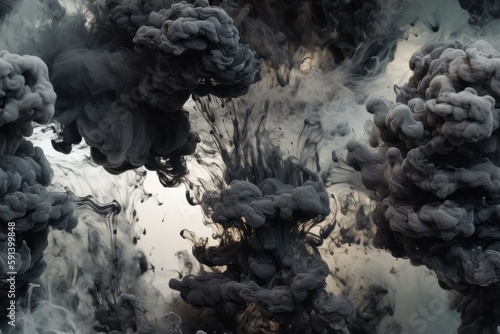 Black and White Exploding Clouds of Color Underwater Oil Colors Seamless Repeating Repeatable Texture Pattern Tiled Tessellation Background Image