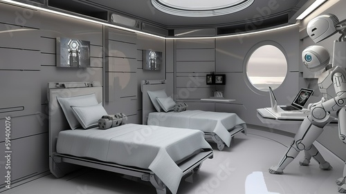 futuristic style boyroom interior