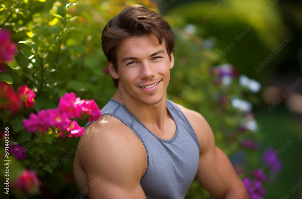 Smiling fitness male Generative AI Smiling fitness male Generative AI