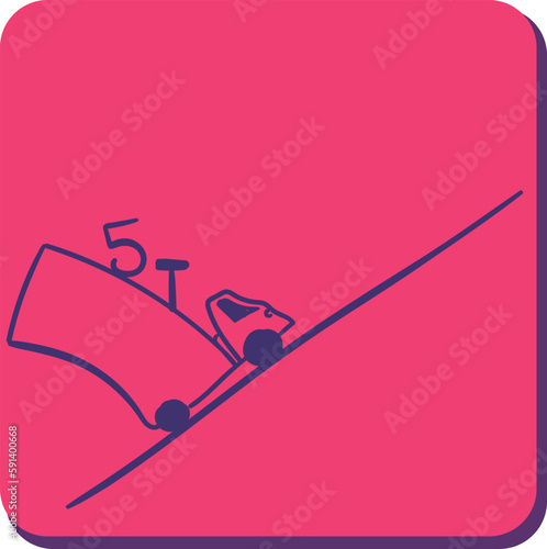 A funny road sign means that you can not exceed the weight of goods more than 5 tons if the driver is driving uphill.
