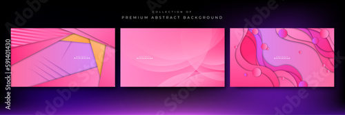 pink colorfull geometric shapes vector technology background, for design brochure, website, flyer. Geometric 3d shapes wallpaper for poster, certificate, presentation, landing page © TitikBak
