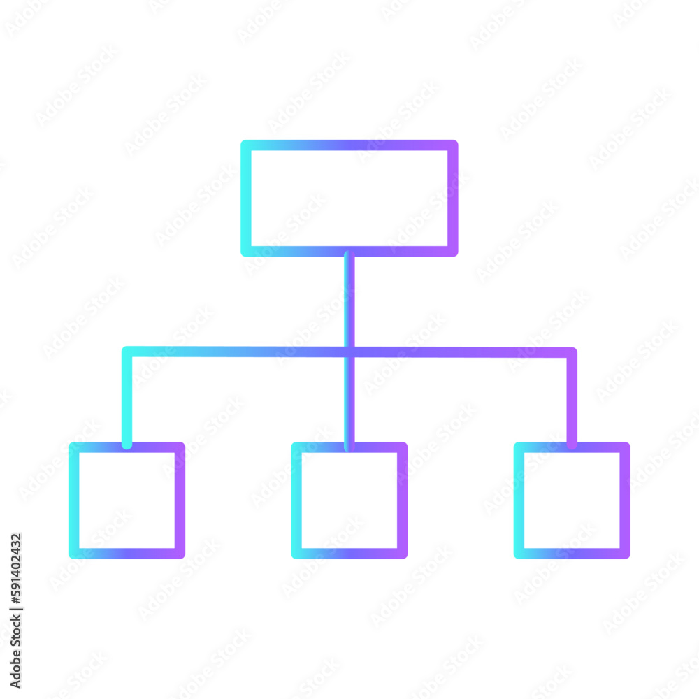 Structure data management icons with purple blue outline style. team, concept, group, design, sign, communication, technology. Vector Illustration