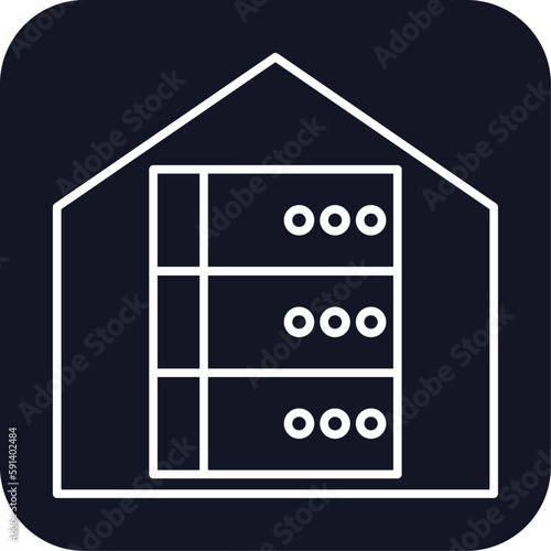 Data ware house data management icons with black filled outline style. communication, server, networking, office, design, electronic, flat. Vector Illustration