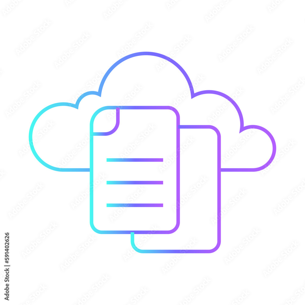 Cloud document data management icons with purple blue outline style. internet, file, data, symbol, set, search, storage. Vector Illustration Cloud document data management icons with purple blue outline style. internet, file, data, symbol, set, search, storage. Vector Illustration