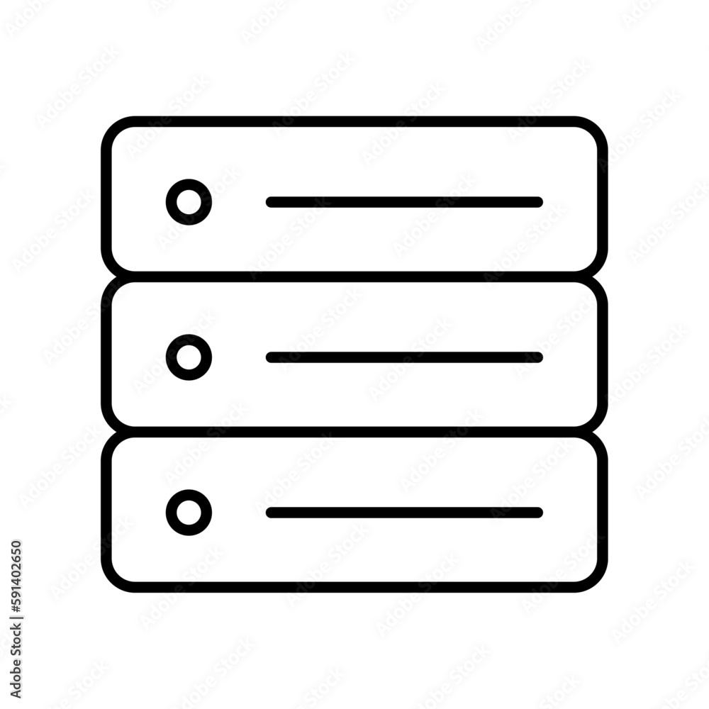 Data server data management icons with black outline style. cloud, database, server, connection, web, information, technology. Vector Illustration Data server data management icons with black outline style. cloud, database, server, connection, web, information, technology. Vector Illustration
