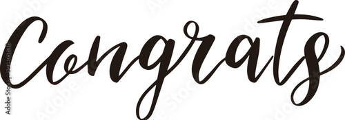 Congrats lettering. Handwritten modern calligraphy, brush painted letters. Inspirational text, vector illustration.