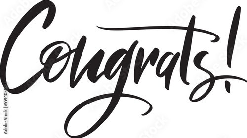 Congrats lettering. Handwritten modern calligraphy, brush painted letters. Inspirational text, vector illustration.