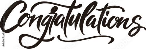Congrats lettering. Handwritten modern calligraphy, brush painted letters. Inspirational text, vector illustration.