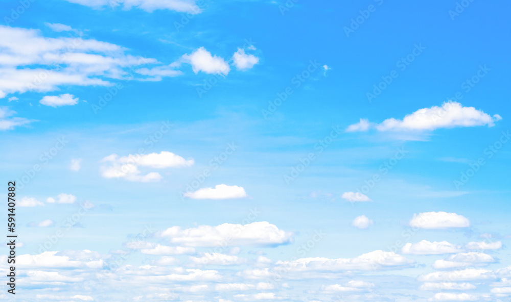  fluffy rice color clods blue sky background - obrazy, fototapety, plakaty 