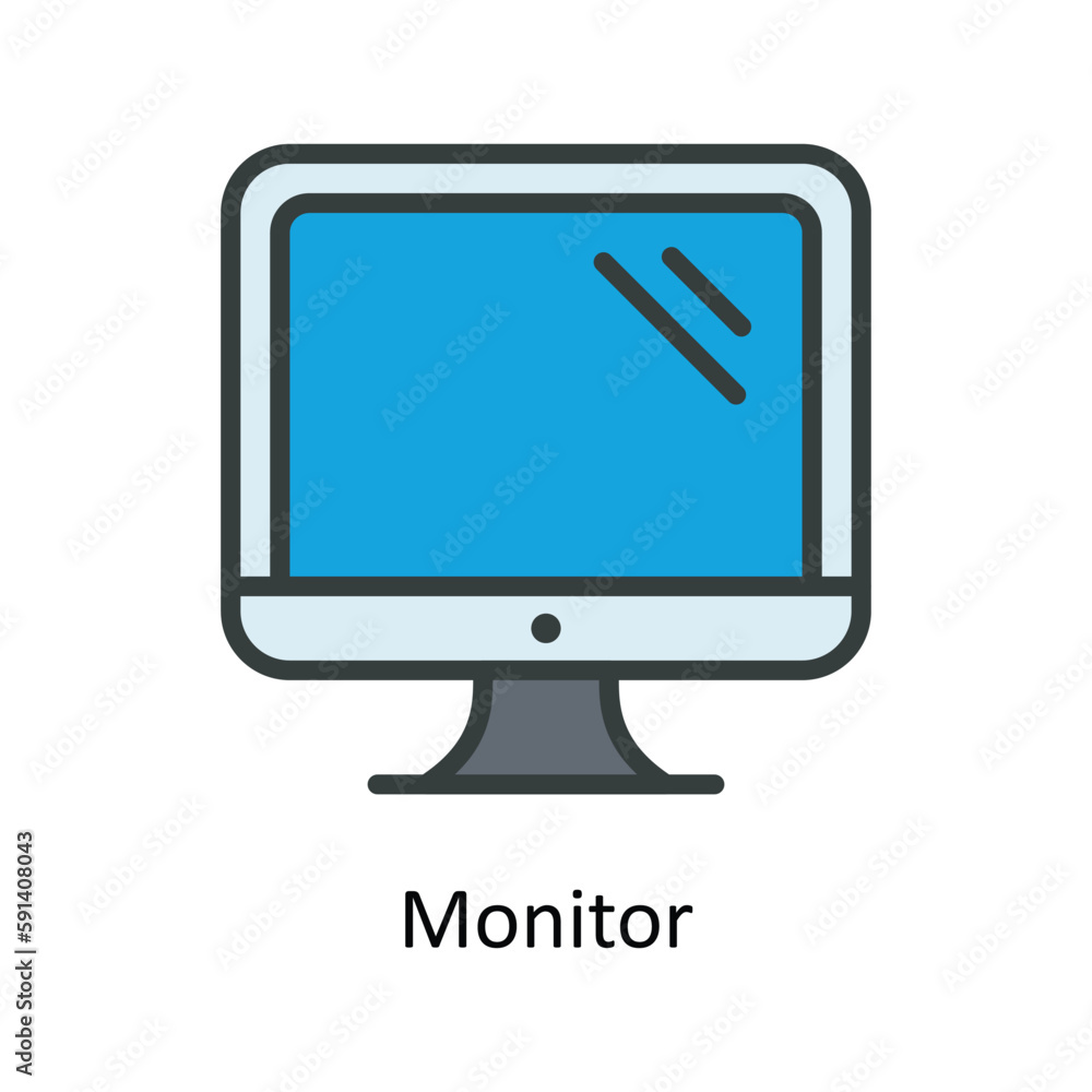 Monitor Vector Fill outline Icons. Simple stock illustration stock Monitor Vector Fill outline Icons. Simple stock illustration stock