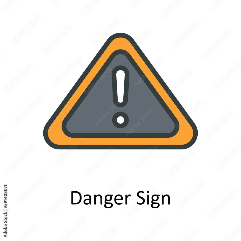 Danger Sign Vector Fill outline Icons. Simple stock illustration stock Danger Sign Vector Fill outline Icons. Simple stock illustration stock