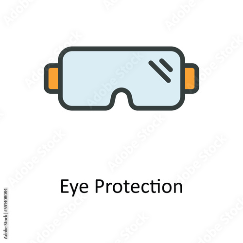Eye Protection Vector Fill outline Icons. Simple stock illustration stock