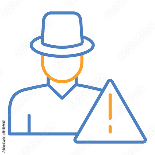 Outsider Blue & Orange Line Icon