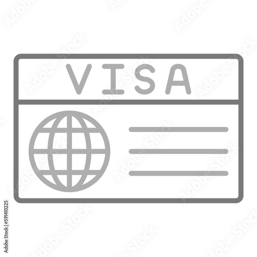 Visa Greyscale Line Icon