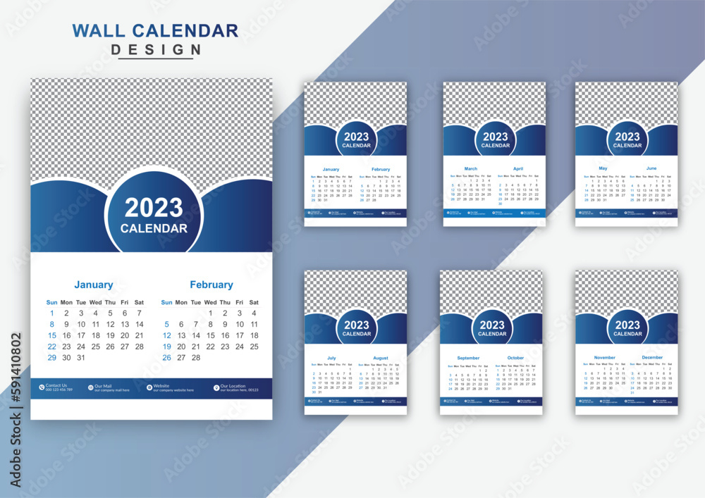 2023 new year page wall calendar in corporate business 2023 new year page wall calendar in corporate business