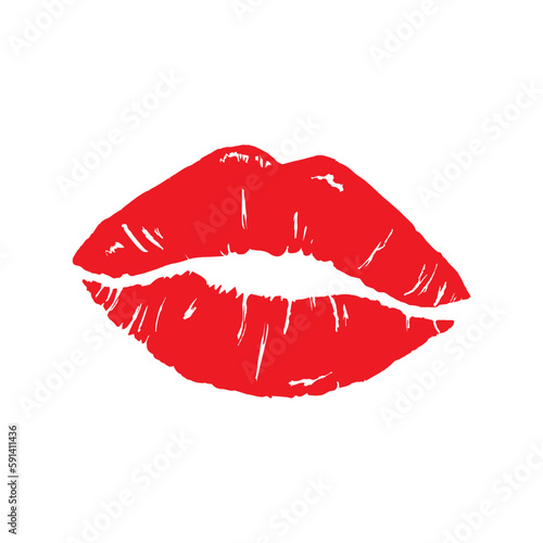 Woman lips vector icon. kiss illustration sign. love symbol. romance logo.
