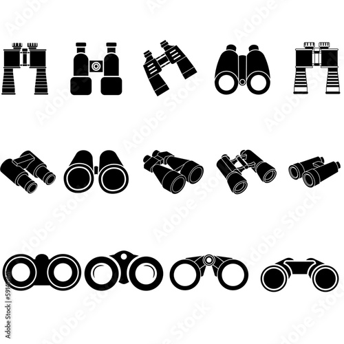 Binoculars icon vector set. look see illustration sign collection. Glass symbol or logo.