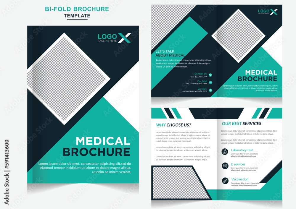 Modern medical healthcare Business bifold brochure Company Profile design template