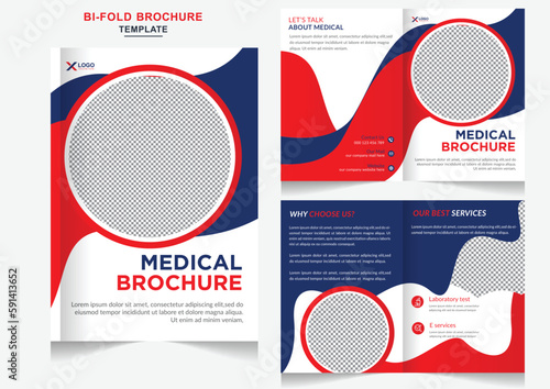 Modern medical healthcare Business bifold brochure Company Profile design template
