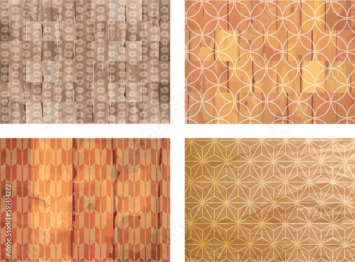 和風モダンな木目和柄