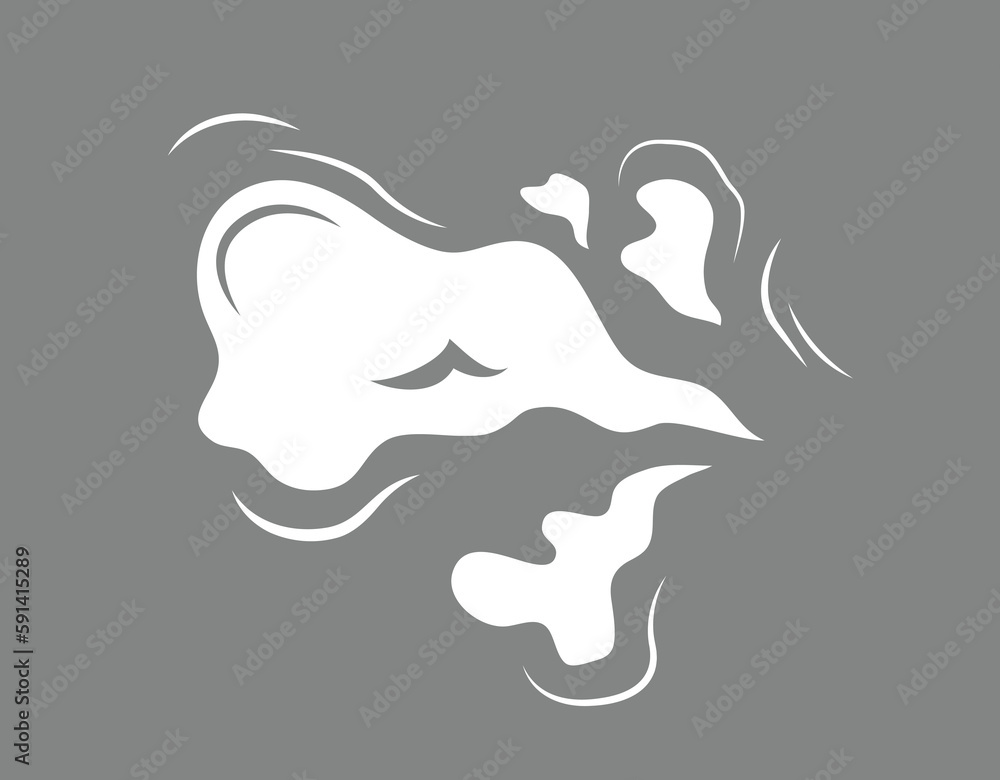 Concept Smoke effect. This is a flat vector cartoon concept illustration of a white cloud of smoke on a grey background, commonly used in web design. Vector illustration. Concept Smoke effect. This is a flat vector cartoon concept illustration of a white cloud of smoke on a grey background, commonly used in web design. Vector illustration.
