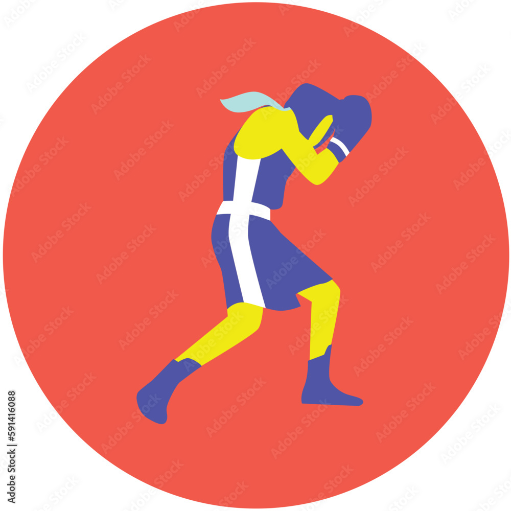 Fototapeta premium icône femme boxe